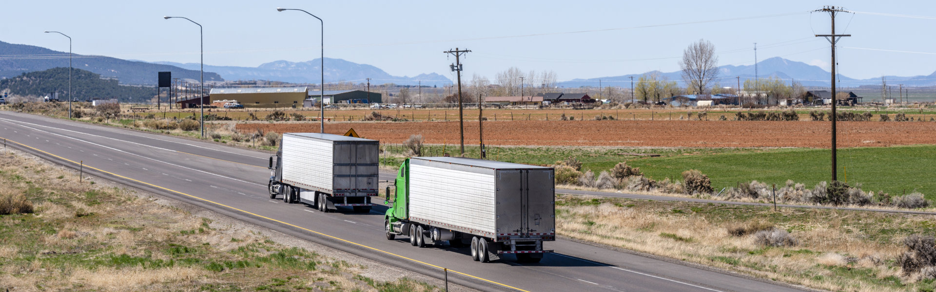 trucks on the road